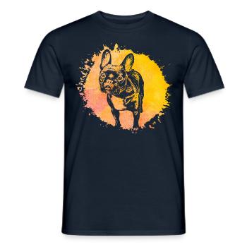 Bouledogue français - T-shirt homme - marine - Devant - AI Model Male 178 light (178cm)