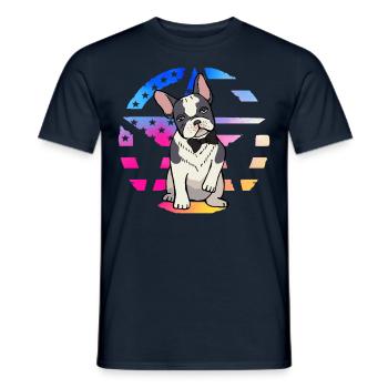 Bouledogue français - T-shirt homme - marine - Devant - AI Model Male 178 light (178cm)