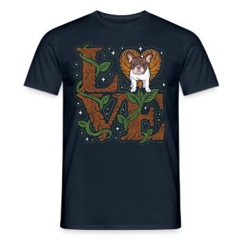 Amour bouledogue français - T-shirt homme - marine - Devant - AI Model Male 178 light (178cm)
