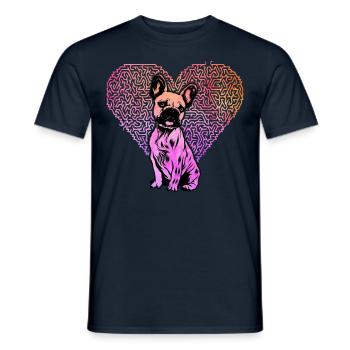 French Bulldog - Men's T-Shirt - navy - Front - AI Model Male 178 light (178cm)