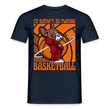 Je préfère jouer au basketball French Bulldog - T-shirt homme - marine - Devant - AI Model Male 178 light (178cm)