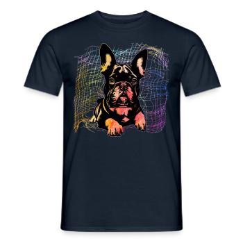 Bouledogue français - T-shirt homme - marine - Devant - AI Model Male 178 light (178cm)