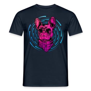 Bouledogue français - T-shirt homme - marine - Devant - AI Model Male 178 light (178cm)