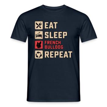 Eat Sleep French Bulldog - Men's T-Shirt - navy - Front - AI Model Male 178 light (178cm)