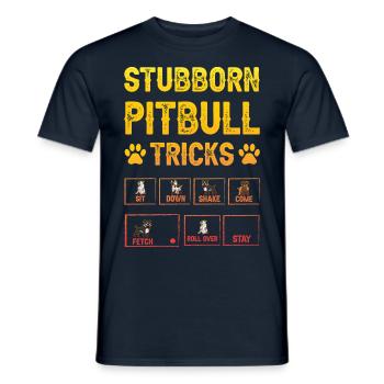 Astuces de pitbull tenaces - T-shirt homme - marine - Devant - AI Model Male 178 light (178cm)