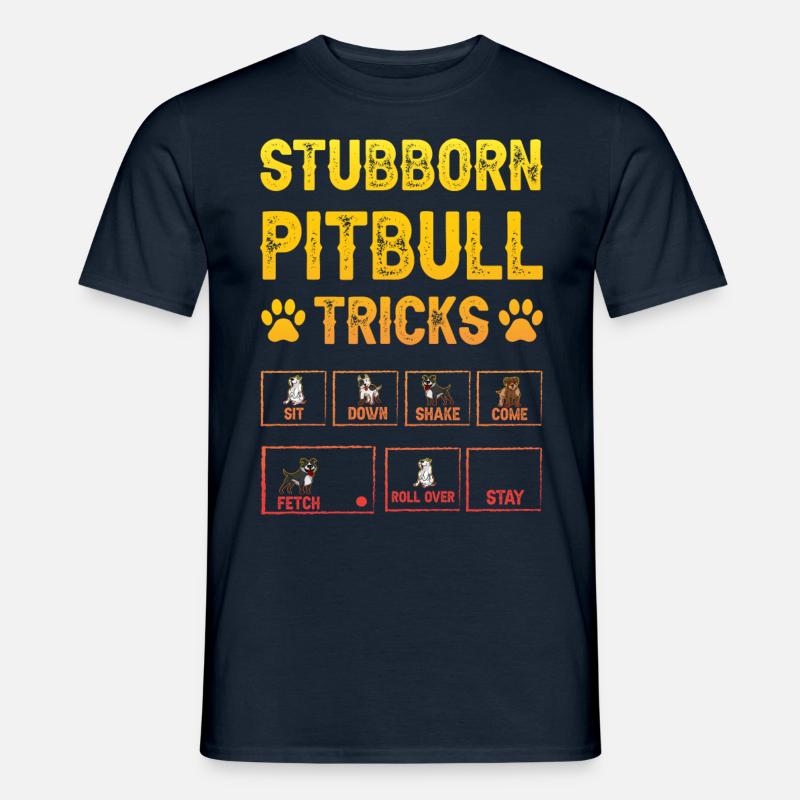 Stubborn pitbull tricks - Männer T-Shirt - Navy