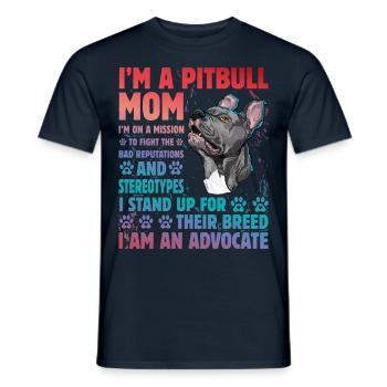 Pitbull drôle de dicton - T-shirt homme - marine - Devant - AI Model Male 178 light (178cm)