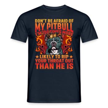 Pitbull drôle de dicton - T-shirt homme - marine - Devant - AI Model Male 178 light (178cm)