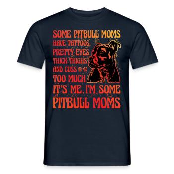 Pitbull Maman drôle de dicton - T-shirt homme - marine - Devant - AI Model Male 178 light (178cm)