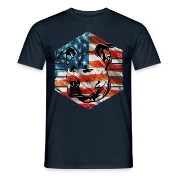 Pitbull USA - Men's T-Shirt - navy - Front - AI Model Male 178 light (178cm)