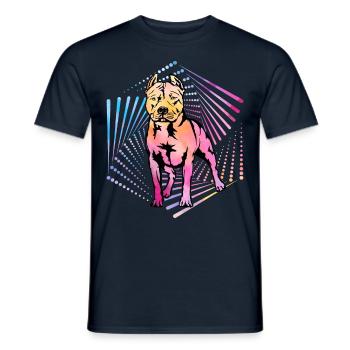 Pitbull Rétro - T-shirt homme - marine - Devant - AI Model Male 178 light (178cm)