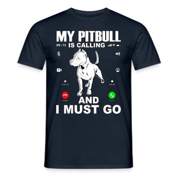 Mon Pitbull m’appelle et je dois partir - T-shirt homme - marine - Devant - AI Model Male 178 light (178cm)
