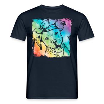 Pitbull Rétro - T-shirt homme - marine - Devant - AI Model Male 178 light (178cm)