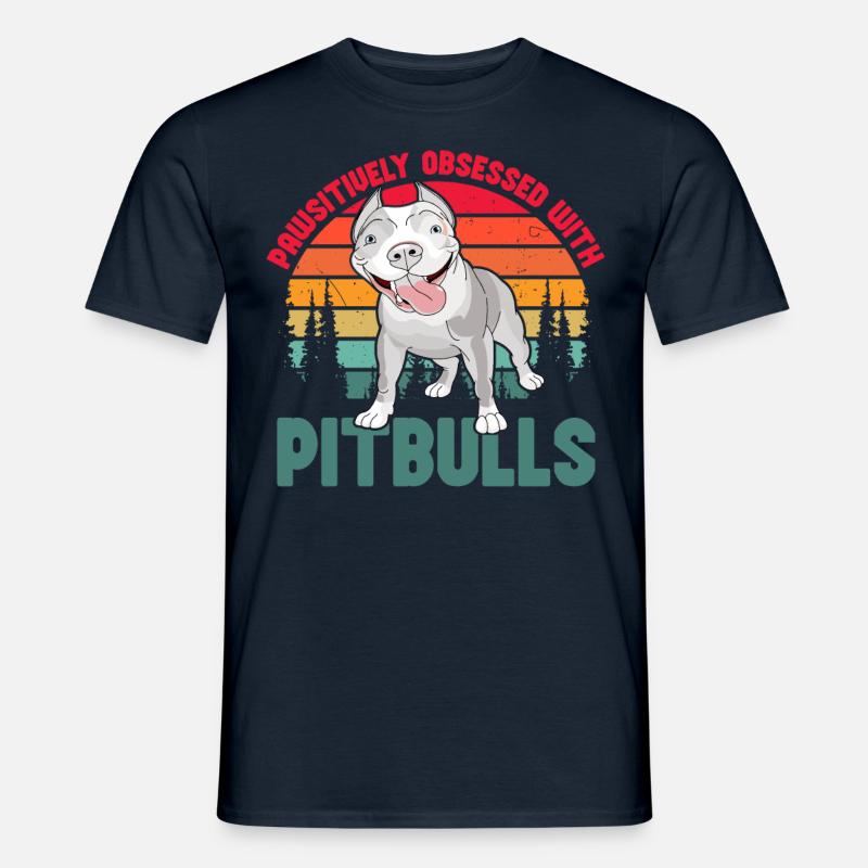 Pawsitivley obsessed with Pitbulls - Männer T-Shirt - Navy