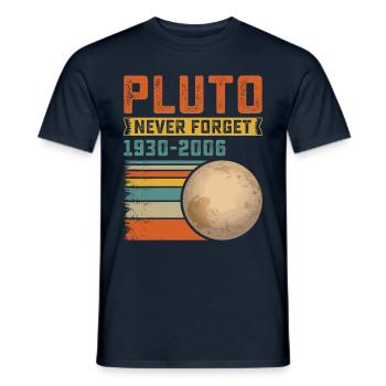 Erinnere Pluto Niemals Vergessen Astronomie Idee - Männer T-Shirt - Navy - Vorne - AI Model Male 178 light (178cm)