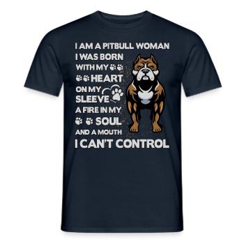 Pitbull drôle de dicton - T-shirt homme - marine - Devant - AI Model Male 178 light (178cm)
