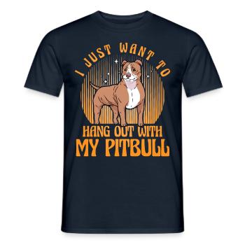 Je veux juste passer du temps avec mon Pitbull - T-shirt homme - marine - Devant - AI Model Male 178 light (178cm)