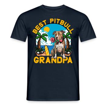 Meilleur grand-père Pitbull - T-shirt homme - marine - Devant - AI Model Male 178 light (178cm)