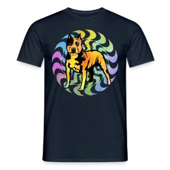 Pitbull Rétro - T-shirt homme - marine - Devant - AI Model Male 178 light (178cm)