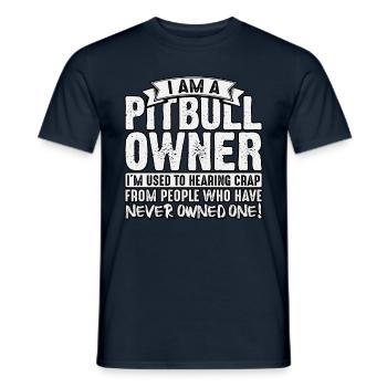 I am a pitbull owner - Men's T-Shirt - navy - Front - AI Model Male 178 light (178cm)