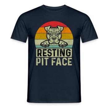 Resting Pit face - Männer T-Shirt - Navy - Vorne - AI Model Male 178 light (178cm)