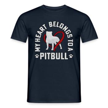 Mon cœur appartient à un pitbull - T-shirt homme - marine - Devant - AI Model Male 178 light (178cm)