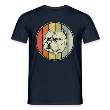 Pitbull Rétro - T-shirt homme - marine - Devant - AI Model Male 178 light (178cm)
