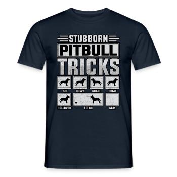 Stubborn pitbull tricks - Männer T-Shirt - Navy - Vorne - AI Model Male 178 light (178cm)