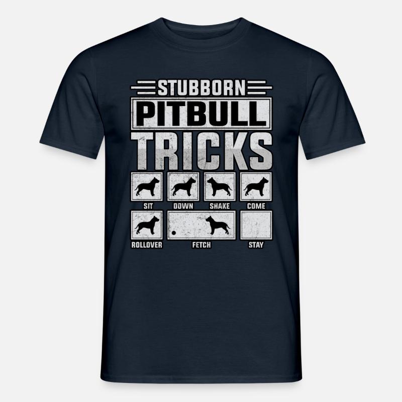 Stubborn pitbull tricks - Männer T-Shirt - Navy
