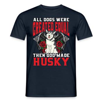All Dogs were created equal then God made Husky - Männer T-Shirt - Navy - Vorne - AI Model Male 178 light (178cm)