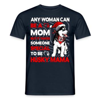 Maman husky - T-shirt homme - marine - Devant - AI Model Male 178 light (178cm)