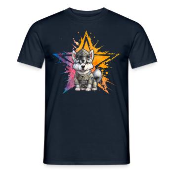 Husky - Männer T-Shirt - Navy - Vorne - AI Model Male 178 light (178cm)