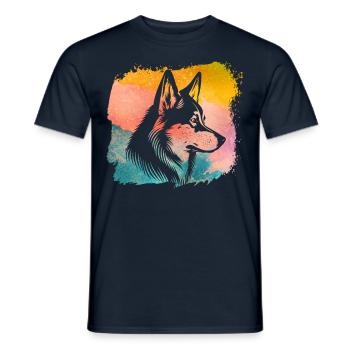 Husky - Männer T-Shirt - Navy - Vorne - AI Model Male 178 light (178cm)