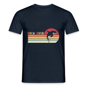 Orca Lovers Meerestiere Schützen Sonnenuntergang - Männer T-Shirt - Navy - Vorne - AI Model Male 178 light (178cm)