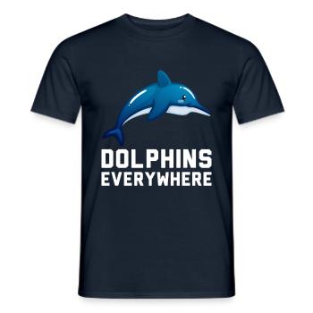 Dolphins Everywhere IQ Kluge Meeresbewohner - Männer T-Shirt - Navy - Vorne - AI Model Male 178 light (178cm)