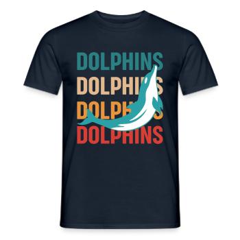 Dolphins Dolphins Dolphins Dolphins Animal Lover - Men's T-Shirt - navy - Front - AI Model Male 178 light (178cm)