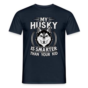 Mon husky est plus intelligent que votre enfant - T-shirt homme - marine - Devant - AI Model Male 178 light (178cm)