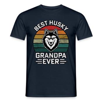 Best husky grandpa ever - Men's T-Shirt - navy - Front - AI Model Male 178 light (178cm)