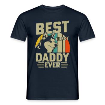 Best Husky Daddy ever - Men's T-Shirt - navy - Front - AI Model Male 178 light (178cm)