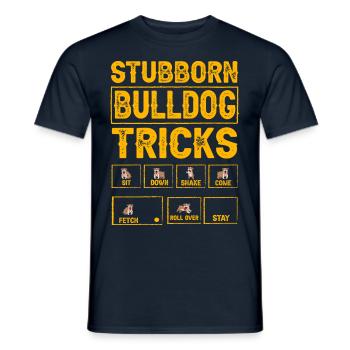 Stubborn Bulldog Tricks - Männer T-Shirt - Navy - Vorne - AI Model Male 178 light (178cm)