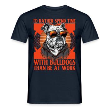 Je préfère passer du temps avec les Bulldogs que d’être à - T-shirt homme - marine - Devant - AI Model Male 178 light (178cm)