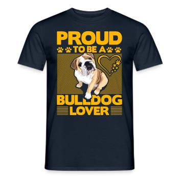 Fier d’être un amoureux du bouledogue - T-shirt homme - marine - Devant - AI Model Male 178 light (178cm)