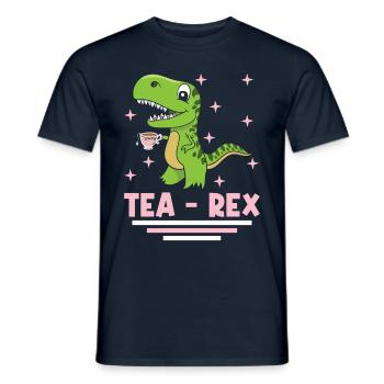 Dinosaur Tea Rex Garçons Fille Saurus Cadeau - T-shirt homme - marine - Devant - AI Model Male 178 light (178cm)