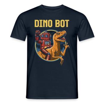 Dinosaur Dino Bot Rex Saurus Gift - Men's T-Shirt - navy - Front - AI Model Male 178 light (178cm)