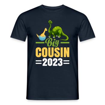 Dinosaure Din Big Cousin 2023 Saurus Gift - T-shirt homme - marine - Devant - AI Model Male 178 light (178cm)