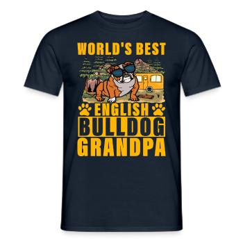 Le meilleur grand-père bouledogue anglais du monde - T-shirt homme - marine - Devant - AI Model Male 178 light (178cm)