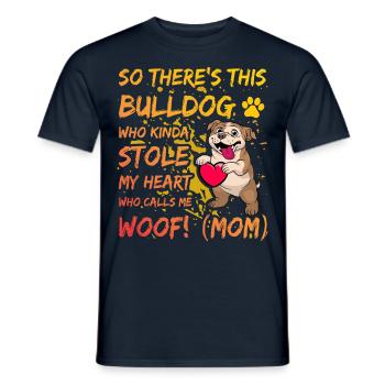 Maman bouledogue anglaise - T-shirt homme - marine - Devant - AI Model Male 178 light (178cm)