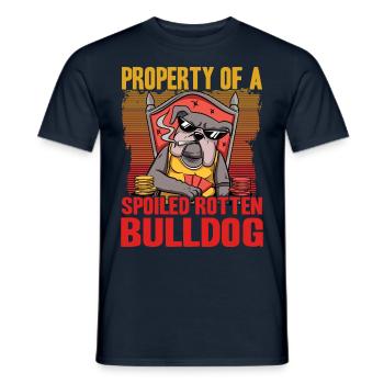 Propriété d’un bouledogue pourri gâté - T-shirt homme - marine - Devant - AI Model Male 178 light (178cm)