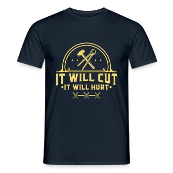It Will Cut It Will Hurt Eisen Schmied Werkzeug - Männer T-Shirt - Navy - Vorne - AI Model Male 178 light (178cm)