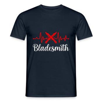 Bladesmith In Progress Toolmaker Knives - Men's T-Shirt - navy - Front - AI Model Male 178 light (178cm)